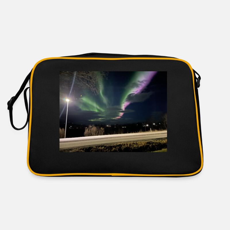 Aurora-Nordlichter - Retro Tasche - Schwarz/Gold