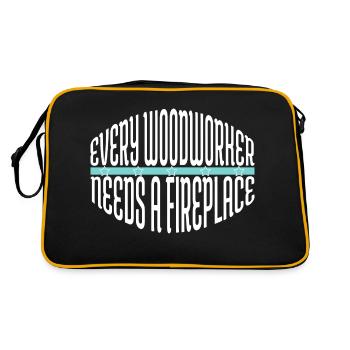 Woodworking Jackhammer Funny Quote Carpentry - Retro Bag - black/gold - Back