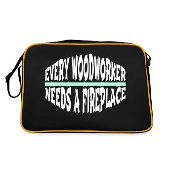 Chemise amusante de blague de bûcheron hearbeat - Sac Retro - noir/or - Dos