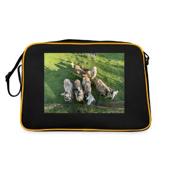 Was ne Herde - Retro Tasche - Schwarz/Gold - Hinten