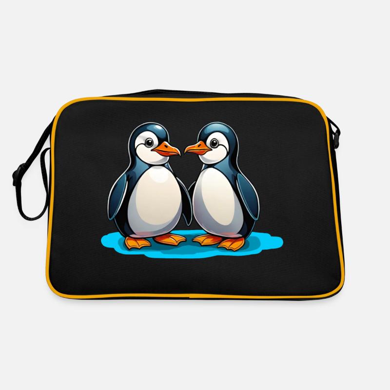 Zwei Pinguine Retro Tasche