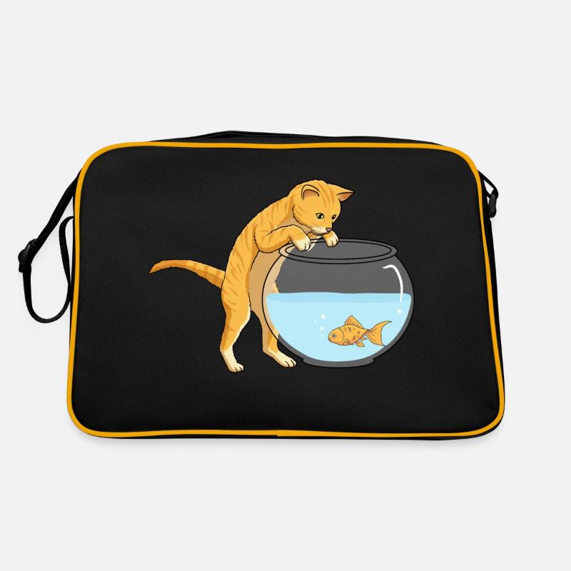 Cat Ginger Fish Bowl Retro Bag