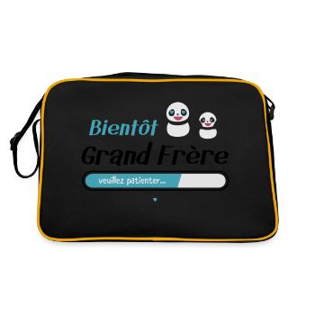 Bientôt grand frère - Sac Retro - noir/or - Dos