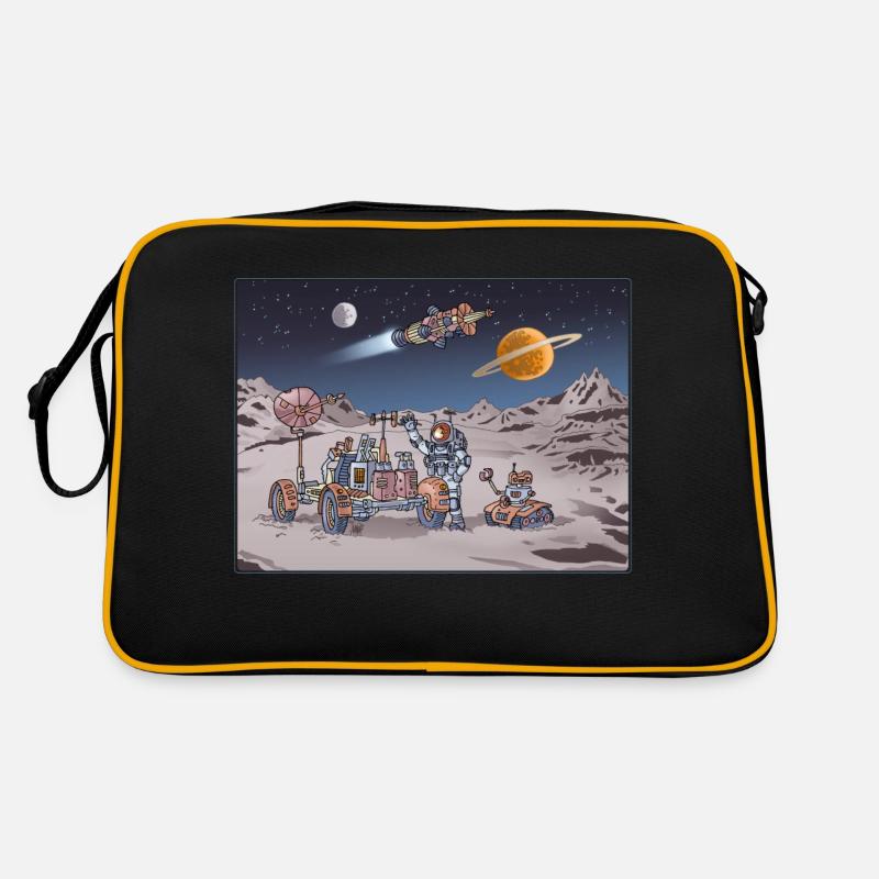 Space Adventure 4 - Retro Tasche - Schwarz/Gold
