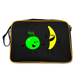 fruit salad three - Retro Tasche - Schwarz/Gold - Hinten