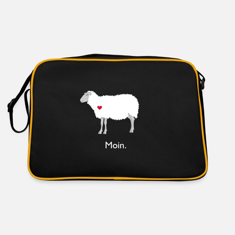 Schaf Moin ausgeschlafen? Deichschaf Schafe zählen Retro Tasche