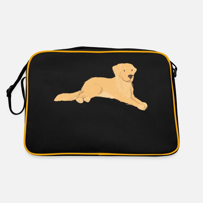 Golden Retriever - Retro Tasche - Schwarz/Gold