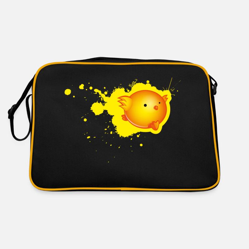 dripping poussin - Sac Retro - noir/or