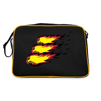 Fire flame fireball formation agro - Retro Bag - black/gold - Back