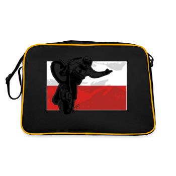 Speedway - Poland Flag - Retro Tasche - Schwarz/Gold - Hinten