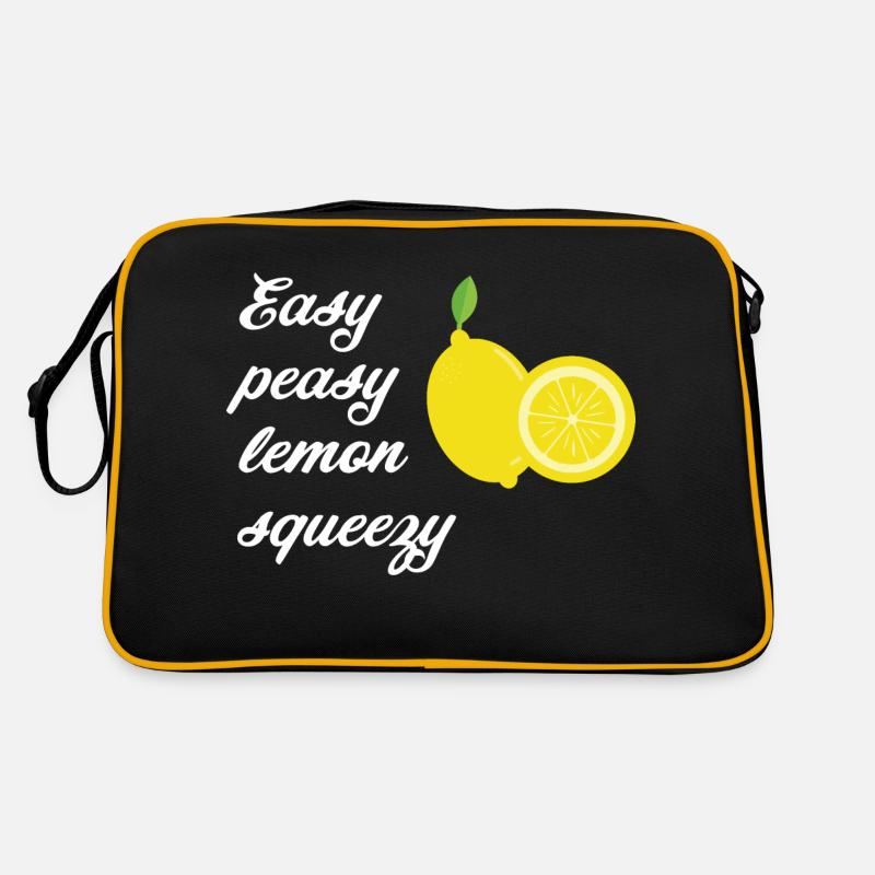 Lemons with saying Easy peasy lemon squeezy - Retro Bag - black/gold