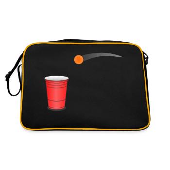 Beerpong Wurf - Retro Tasche - Schwarz/Gold - Hinten