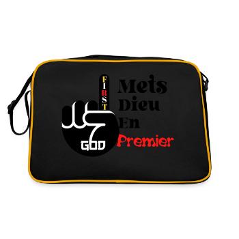 Put God first - Retro Bag - black/gold - Back