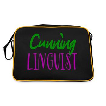 Cunning linguist: a cheeky lesbian wordplay joke - Retro Bag - black/gold - Back