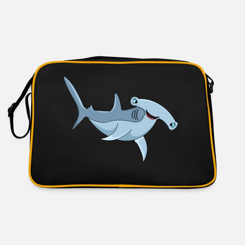 Hammerhai - Retro Tasche - Schwarz/Gold