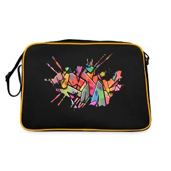 Graffiti style Splash hip hop colors painter color - Retro Bag - black/gold - Back