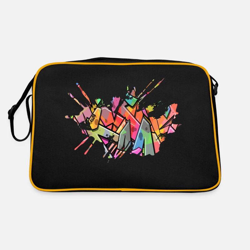 Style graffiti Splash hip hop couleurs peintre couleur - Sac Retro - noir/or