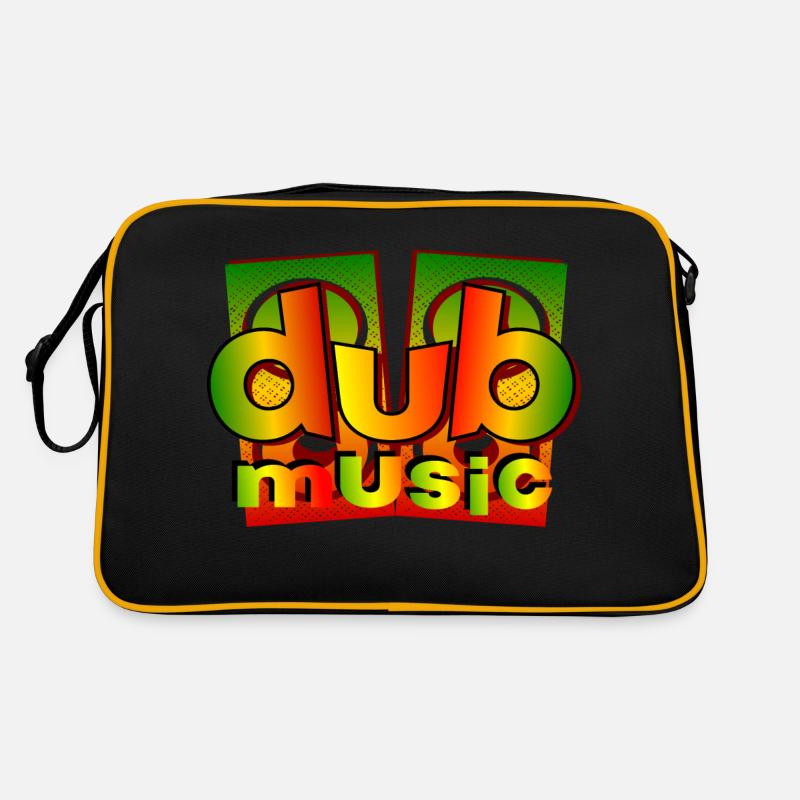 dub music reggae - Retro Tasche - Schwarz/Gold