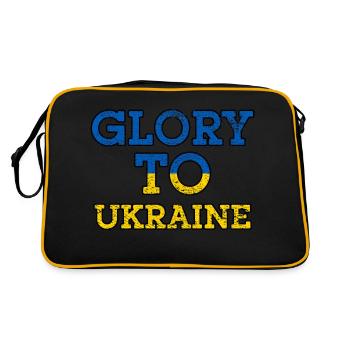 Glory To Ukraine - Retro Tasche - Schwarz/Gold - Hinten