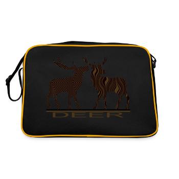 Hirsch - Retro Tasche - Schwarz/Gold - Hinten