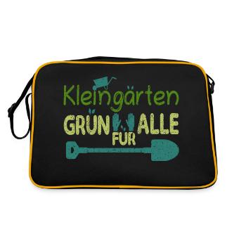 Kleingärten Grün für alle grunge - Retro Tasche - Schwarz/Gold - Hinten