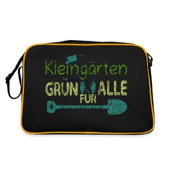 Kleingärten Grün für alle grunge 1 - Retro Tasche - Schwarz/Gold - Hinten