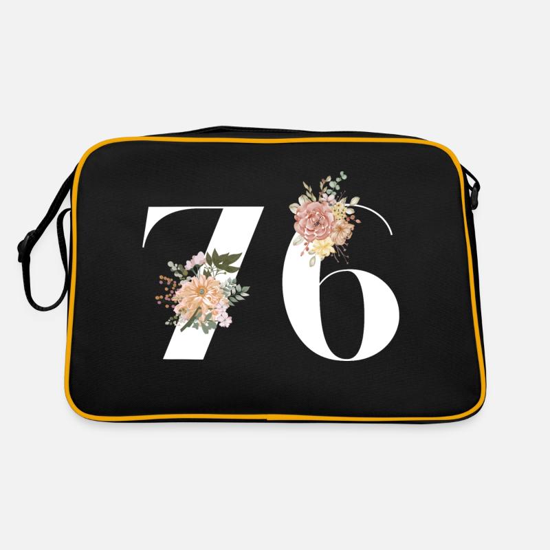 76e anniversaire fleuris (Cadeau de 76 ans) Sac Retro