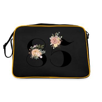 85e anniversaire fleuris (Cadeau de 85 ans) - Sac Retro - noir/or - Dos