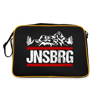 Zittauer Gebirge Jonsberg Wanderung Geschenk - Retro Tasche - Schwarz/Gold - Hinten