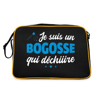 je suis un bogosse qui déchire / beau gosse - Sac Retro - noir/or - Dos
