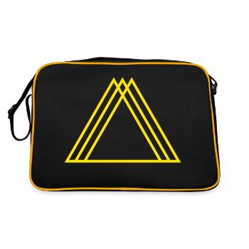 Triangle Jaune Géométrie Sacrée Montagnes - Sac Retro - noir/or - Dos