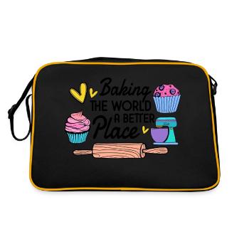 Baking Baker Baker Bakery Confectionery Cake - Retro Bag - black/gold - Back
