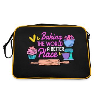 Baking Baker Baker Bakery Confectionery Cake - Retro Bag - black/gold - Back