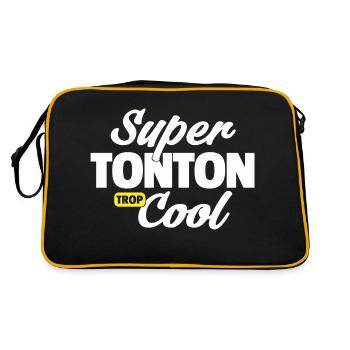 Super tonton Cool / cadeau humour tonton - Sac Retro - noir/or - Dos