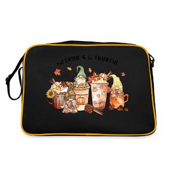 Eat drink and be thankful - Happy Hallothanksmas - Sac Retro - noir/or - Dos