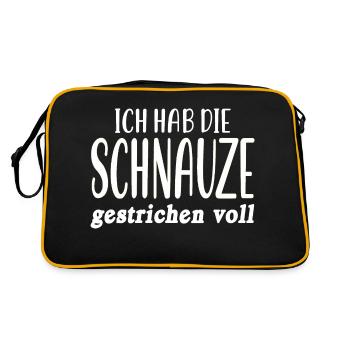 Ich hab die Schnauze gestrichen voll Schnauze Voll - Retro Tasche - Schwarz/Gold - Hinten