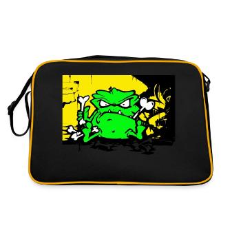 Strassen Monster - Retro Tasche - Schwarz/Gold - Hinten