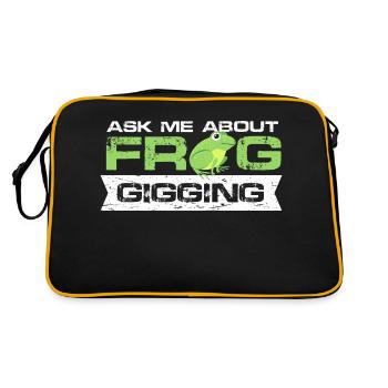 Posez-moi des questions sur les concerts de grenouilles Design pour une blague urbaine - Sac Retro - noir/or - Dos