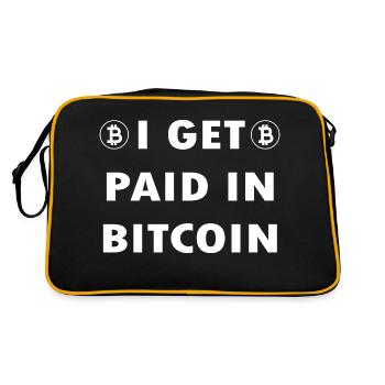 Bitcoin Trading Crypto Aktien - Retro Tasche - Schwarz/Gold - Hinten
