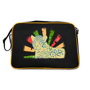 Rétro Vintage Léopard Animal Wildlife Lover Lover - Sac Retro - noir/or - Dos