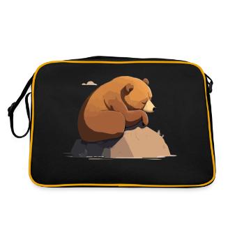 schläft - Retro Tasche - Schwarz/Gold - Hinten
