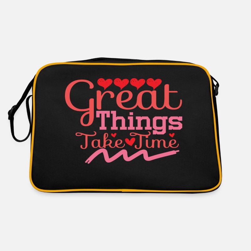 Great Things Take Time Retro Tasche