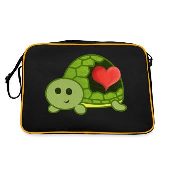 A heart for turtles - Retro Bag - black/gold - Back
