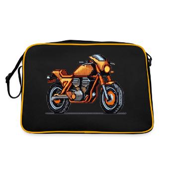 Motorcycle as racing machine in 16-bit - Retro Bag - black/gold - Back