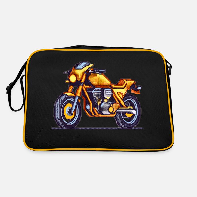 16-bit retro motorcycle in vintage pixel look Retro Bag