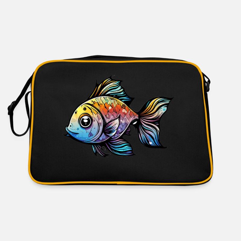Dessin arc-en-ciel de poisson Sac Retro
