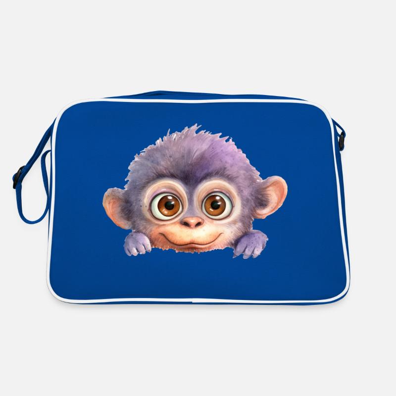 Monkey Drawing Watercolor Retro Bag