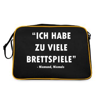 boardgame chess backgammon game night - Retro Tasche - Schwarz/Gold - Hinten