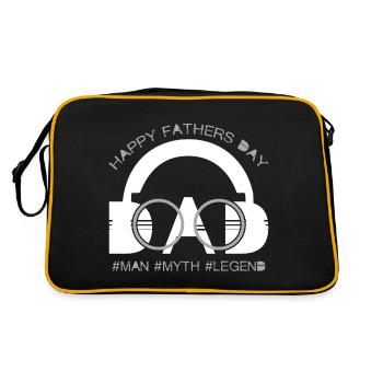 Dad man myth legend father day - Retro Tasche - Schwarz/Gold - Hinten