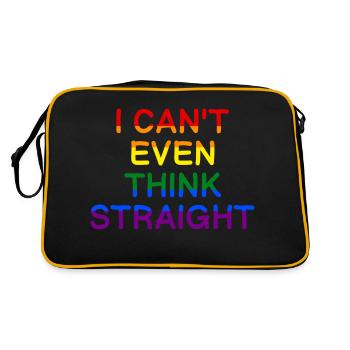 I Cant Even Think Straight Shirt LGBTQ Gay Pride - Retro Bag - black/gold - Back